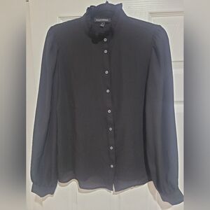 Banana Republic sheer black long sleeve blouse sz S